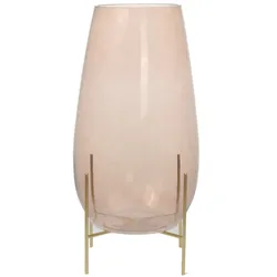 Dekovase KAYOOM "Glasvase Crea 125", rosa, braun, B:23cm, Vasen, Mundgeblasene Glasvase, handgefertigt, mit Metallständer