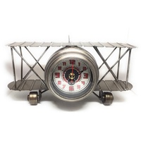 DiiliHiiri Vintage Flugzeug Uhr, kleine Tischplatte, Stehuhr, Retro-Luftflugzeug zur Dekoration.