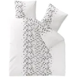 CELINATEX Touchme Biber Bettwäsche 200 x 220 cm 3teilig Baumwolle Bettbezug, Set, Bettgarnitur für Sommer und Winter, ganzjährig, pflegeleicht, Rabea Herz weiß grau schwarz