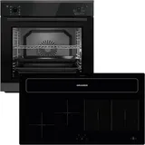 Oranier Einbau-Backofen Set EBS320 autark - 9 Funktionen & Flexx-Induktion 90 cm mit Kochfeldabzug KXI 1092-4 Kochzonen & Brückenfunktion