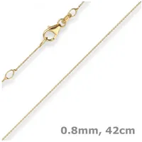 Schmuck Krone Goldkette 0,8mm Rund-Ankerkette aus 585 Gelbgold 42cm, Gold 585 goldfarben