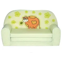 FORTISLINE Kindersitzgruppe Kindersofa "MINI" Kindercouch zum Aufklappen W386 grün|rosa