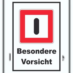 HB-Druck Gebot besondere Vorsicht walten zu lassen Schild mit Text A6 (105x148mm)