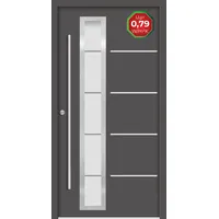 Splendoor Haustür Passivedoor Premium B06 Anthrazit DIN Links 100 x 210 cm