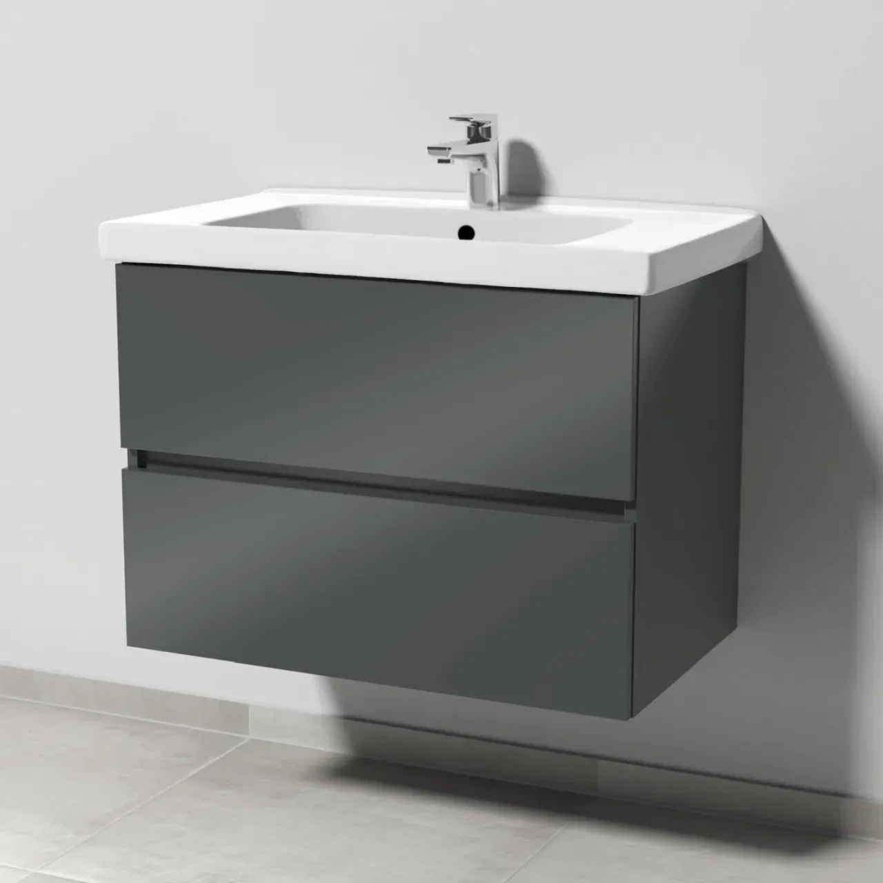 Sanipa Solo One Harmonia Waschtisch-Set 800mm, anthrazit-glanz PS03179
