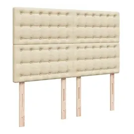 vidaXL Boxspringbett mit Matratze Creme 160x200 cm Stoff