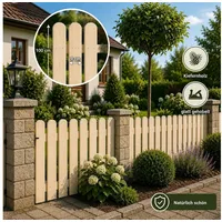 QLS Holzzaun 30 Stk. Zaunlatten 100 cm in 3 Farben, Holz Brett Kiefer Fichte Gehobelt Gartenzaun