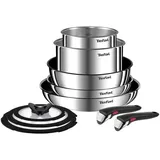 Tefal - Kochgeschirr-Set 10 Stk. INGENIO EMOTION Edelstahl - Chrom glänzend