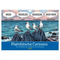 Calvendo Plattdütsche Cartoons (Wandkalender 2026 DIN A4 quer), CALVENDO