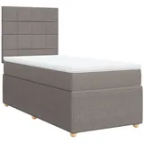 vidaXL Boxspringbett mit Matratze Taupe 100x200 cm Stoff