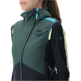 Uyn Crossover Full-Zip Fahrradweste Damen deep forest/black/pale lime L