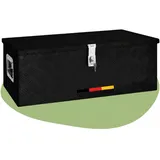 deluke DELUKE® Aluminiumbox mit Deckel Abschließbar Alubox Deichselbox Alu Anhängerbox Werkzeugkiste Transportbox Metallkiste, 80x39x30cm Schwarz