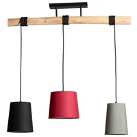 LINDBY Amilia 3 Pendelleuchte Black/Red/Green (9627779)