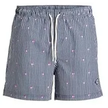 JACK & JONES Badeshorts JPSTMAUI BREEZE MINI STRIPE Blau S