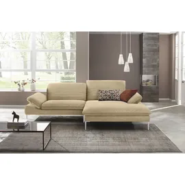 W.Schillig Ecksofa "enjoy&MORE, mit tollem Sitzkomfort, elegant und bequem, L-Form", beige (sahara s37), B:294cm H:87cm T:185cm, Chenille-Flachgewebe R66 (85% Polyester, 15% Nylon);Longlife Xtra-Leder Z59: Glattleder mit modischer Prägung.