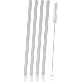 BestLivings Strohhalme aus Glas 20 cm 4 St. Transparent