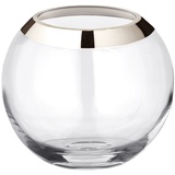 EDZARD Vase Mirinde, Kristallglas mit Platinrand, Durchmesser 20 cm, Höhe 18 cm),