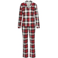 LASCANA Damen Schlafanzug schwarz-rot-weiß Gr.40/42