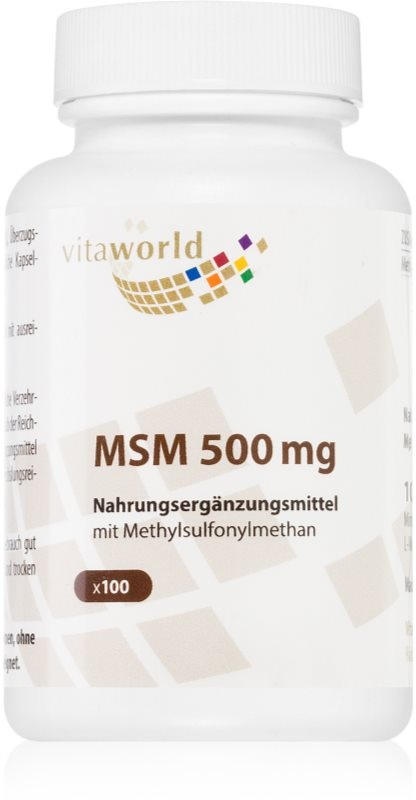 Vita World MSM 500 mg Kapseln zur Unterstützung des Stoffwechsels und der Gesundheit des Bewegungsapparats 100 KAP
