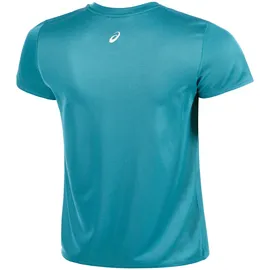 Asics fujitrail logo kurzarm trikot blau damen - S