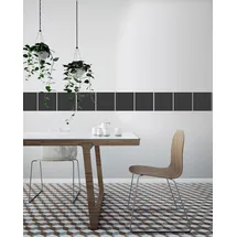 Queence Fliesenaufkleber Unifarben 12er Set grau