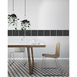 Queence Fliesenaufkleber Unifarben 12er Set grau