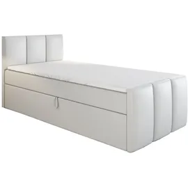 mebloland Boxspringbett MOREN mit Bonell-Matratze und Topper - 80x200 - Weiss 1111