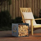 vidaXL Kaminholzregal Kaltgewalzter Stahl 40 x 40 x 40 cm Anthrazit