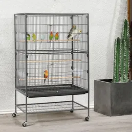 Yaheetech Vogelkäfig Vogelvoliere 79 x 52 x 132 cm schwarz