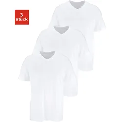 T-Shirt H.I.S, Herren, Gr. 8/XXL, weiß, Jersey, Obermaterial: 100% Baumwolle, unifarben, Basic, bequem, V-Ausschnitt, Kurzarm, Shirts, mit V-Ausschnitt aus Baumwolle, Unterhemd, T-Shirt