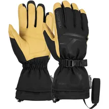 Reusch Down Spirit Gore-tex besonders Warmer, wasserdichter und atmungsaktiver Skihandschuh mit Daunen, schwarz-Camel, 10,5