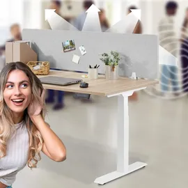 Tectake tectake® Schreibtisch Trennwand in 2 Größen inkl. 2 Befestigungsklemmen