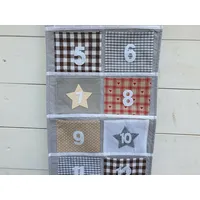 Adventskalender zum Befüllen Filz Grau Natur Patchworkoptik 150 H x 29 B
