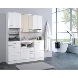 WELLTIME Unterschrank WELLTIME "Neapel", weiß, B:50cm H:84cm T:35cm, Holzwerkstoff, MDF, Schränke, Unterschrank, Breite 50 cm, mit Hochglanzfronten und eleganter Fräsung