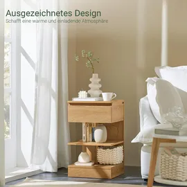 SoBuy Nachttisch Nachtschrank Kommode mit Schublade und 2 Ablagen Beistelltisch 39x65x39cm