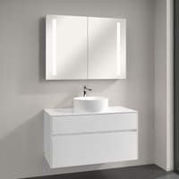Villeroy & Boch Collaro Aufsatzwaschtisch mit Embrace Waschtischunterschrank und My View 14 Spiegelschrank, 4A1840R1+A95600DH+A4221000,