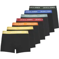 JACK & JONES Boxershorts 7er-Pack Basic TRUNKS Kurze Unterhosen Logo Print Design JACVITO SOLID 7 Pack NOOS«, (Packung, 7 St., Schwarz