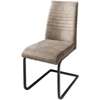 Riess-Ambiente Stuhl APARTMENT antik taupe mit Metallgestell Freischwinger Industrial