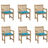 vidaXL Gartenstuhl 58 x 100 x 90 cm blau 6 St.