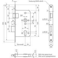 BMH BMH, Fluchttürschloss 6013 1-flg. Funktion E/EN 1125, rechts,