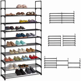 Relaxdays Schuhregal 93 x 175,5 x 30,5 cm schwarz / schwarz