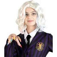 Ciao- Enid Sinclair Disguise Kit (Wig and Multicolor Nails) Werewolf Friend Official Wednesday