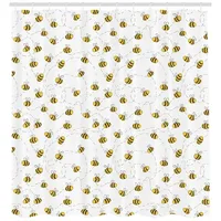 ABAKUHAUS Duschvorhang Biene 175 x 200 cm braun-gelb