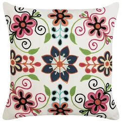 Dekokissen BAHRAICH Baumwolle 50 x 50 cm Bunt Blumenmuster