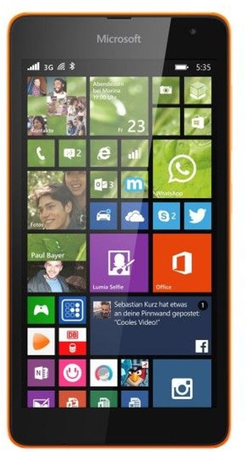 Microsoft Lumia 535 Windows 8.1 8GB Smartphone orange (ohne Branding) - DE Ware