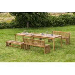 Gartengarnitur Hawaii Holz natur inkl. 4 Auflagen