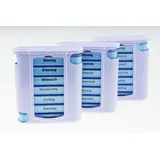 KAMACA 3 er Pack (= 3 Stück) praktischer Medikamentendosierer 21 Tage mit 4 Fächern pro Tag, Pillendose,Pillenbox, Tablettenbox, Wochendosierer (3er Set - 3 Wochen)