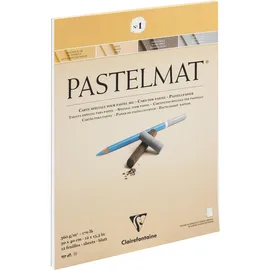 Clairefontaine Pastelmat Zeichenblock 12 Blatt 30 x 40 cm 360 g hellgelb/gelb/dunkelgrau/hellgrau