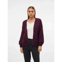 Vero Moda Strickjacke VERO MODA "VMMAYBE LS OPEN CARDIGAN GA REP", Damen, Gr. M, winetasting, Strick, Obermaterial: 100% Polyester, unifarben, loose fit hüftbedeckend, ohne Ausschnitt, Rippbündchen, Strickjacken Strickjacke