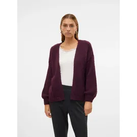 Vero Moda Strickjacke VERO MODA "VMMAYBE LS OPEN CARDIGAN GA REP", Damen, Gr. M, winetasting, Strick, Obermaterial: 100% Polyester, unifarben, loose fit hüftbedeckend, ohne Ausschnitt, Rippbündchen, Strickjacken Strickjacke